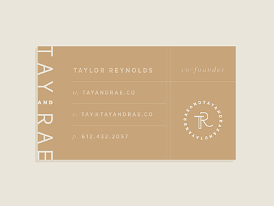 Tay & Rae | Business Card Concept branding business card identity modern typography