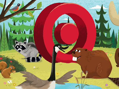 Target Canada - GiftCard animals canada character giftcard illustration target