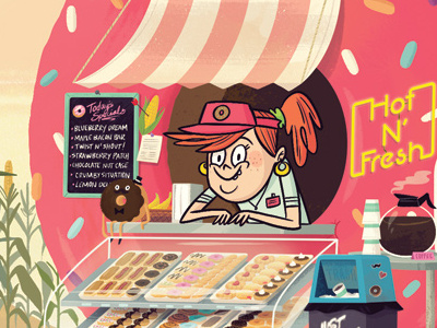 The Hole Final character donuts illustration retro