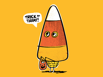Corn Costume character halloween illustration retro vintage