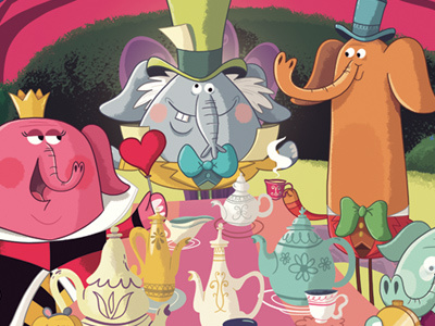 Mad Hatter Tea Party character elephants poster target