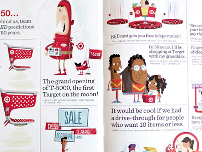 RED Magazine Editorial Illustrations character editorial red target