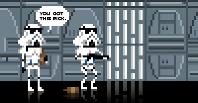 The Bet (Animated) 8bit animated gif gif humor pixel retro star wars stormtrooper