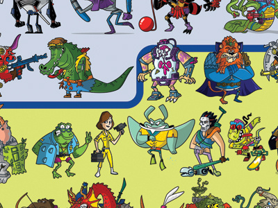 TMNT compendium poster cartoon character illustration playmates poster print tmnt toys