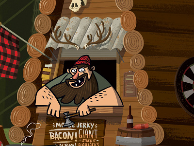 The Lumber Lodge bacon beards character illustration lumberjacks print
