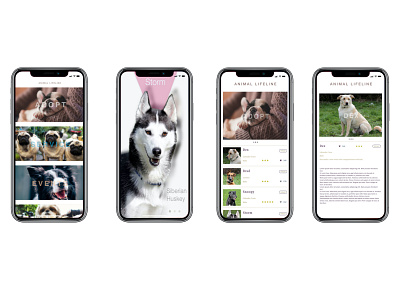 Animal Lifeline Mobile App animals app branding design developer development dog layoutdesign minimal mobile mobile app mobile design mobile ui prototyping shelter social app ui ui ux uidesign uiux