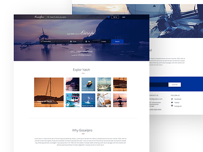 Go Sail Pro boat booking express landing page national planner sail tickets travel ui ux