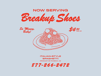 Breakup Shoes branding design illustration spaghetti tshirt tshirt design typography