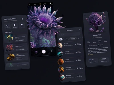 Alien Flora alien app avatar dark flora flowers futuristic midjourney mobile mushroom pandora planets plants space species vibrant