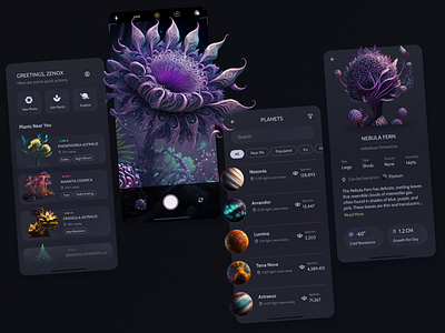 Alien Flora alien app avatar dark flora flowers futuristic midjourney mobile mushroom pandora planets plants space species vibrant