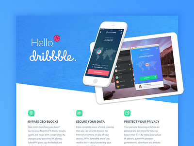 Hello Dribbble from SaferVPN