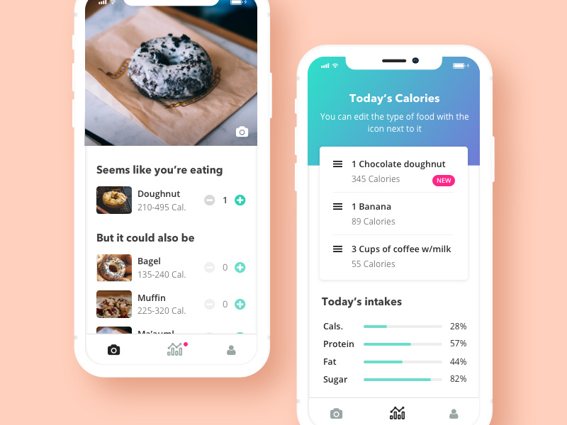 Seems Like You're Eating photo camera weight stats dashboard mobile food diet calories