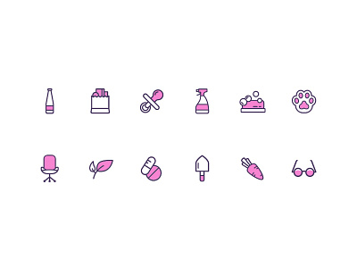 Shopping Icons bazaar categories icons market pink retail set shopping ui