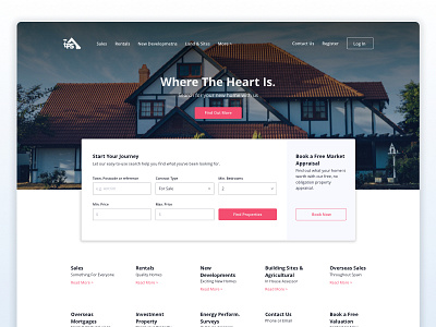 Home Home Page home homepage landing page real estate uidesign website