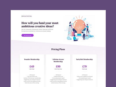 Deep Purple creative landing page purple web website