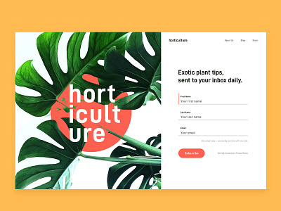 Horticulture Signup Form