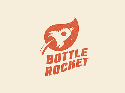 Logo for Bottle Rocket inspiration logo negative space signature vintage