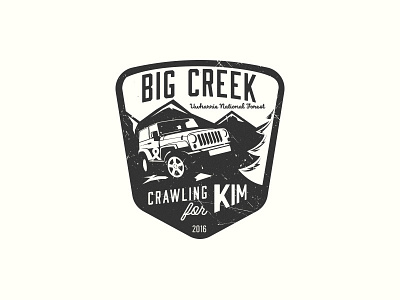 Logo for "Crawling for Kim" badge color illustration inspiration lettering logo retro