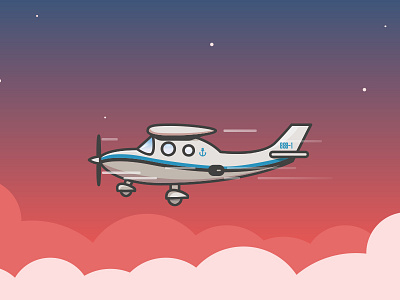 Back in the Office clouds colors flat fly holidays illustration inspiration minimal plane vacation
