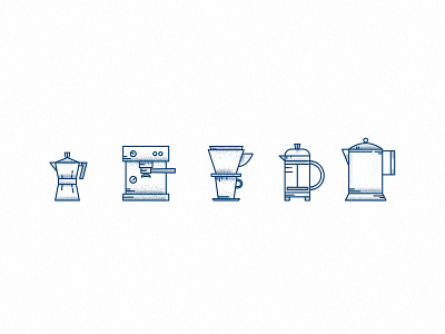 Coffee Icons branding coffee design flat icon illustration lines logo minimal tattoo vector