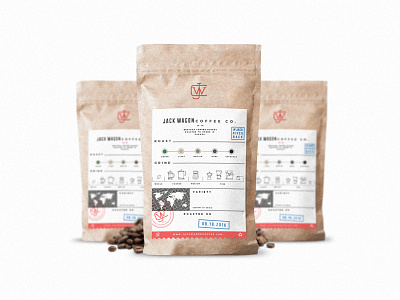 Label for the Jack Wagon Coffee Co. coffee design flat inspiration label minimal modern packaging product vector