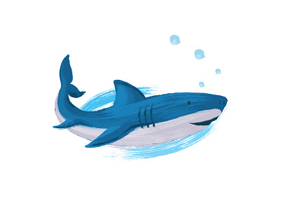 Shark Illustration brush color design illustration paint strokes test vector work in progress
