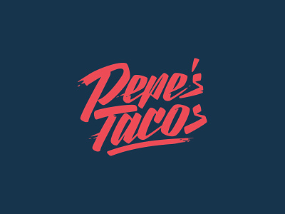 Pepe's Tacos branding design food identity lettering lettermark logo vector