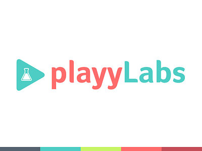 playyLabs Logo app beaker colorful logo mark play button playylabs