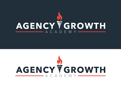 Agency Growth Academy Logo academy agency branding flame logo rebrand