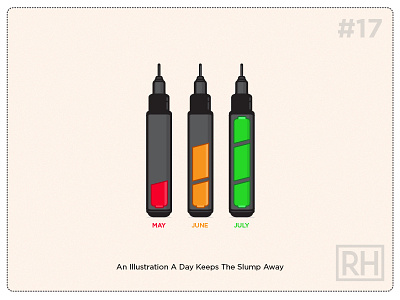 An Illustration A Day Keeps The Slump Away #17 batteries charging markers pens roberta hall