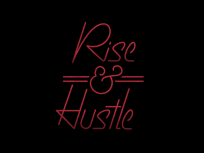 Rise And Hustle custom hand lettering hipster illustration light motivation roberta hall roberta hall designs type typography