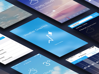 Weather Graphics Concept app concept graph ios iphone minimal screens ui ux weather app weather graphics