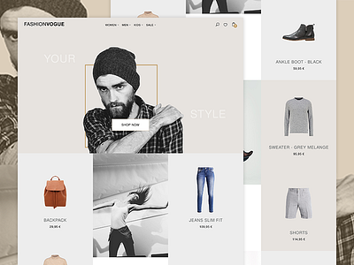 Fashion Website Melek Oezsari clean ecommerce fashion grid layout minimal shop webdesign