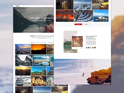 Travelup interface landing page photography travel ui ux web design website world