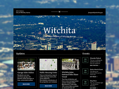 Witchita, Kansas City Website dark theme gentium government govtech high contrast high end kansas lato midwest typography