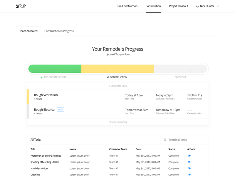 Progress Display dashboard webapp app remodel open sans oswald white minimalist meter progress