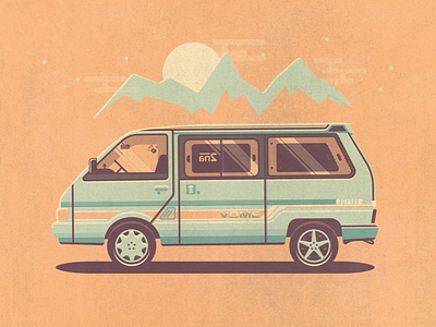 Vome the Mobile Home 1989 car hippies illustration largo new nissan travel vehicle vome zealand