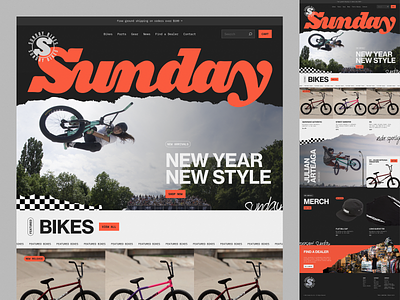 Sunday Bikes Web Concept design graphic design interface landing page ui user experience ux web web illustration website