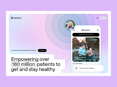 MyChart Website Concept design graphic design interface landing page ui user experience ux web web illustration website