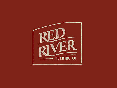 Red River Turning Compnay badge distressed hand lettered hand lettering logo square vintage