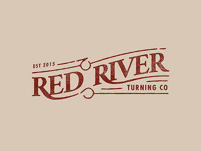 Red River Turning Compnay badge branding distressed hand lettered hand lettering logo square vintage