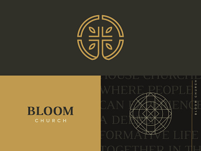 Bloom Church bloom brand brand identity branding church cross icon leaves logo logo design symbol