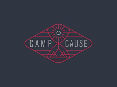 Camp Cause badge camp camping church icon logo logo design shield