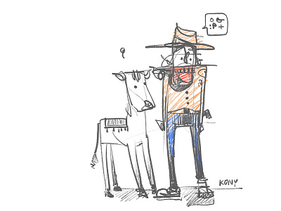 A cowboy boy cowboy drawing guy man pencil sketch
