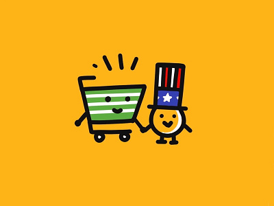 friends cart character illustration procure tax unclesam