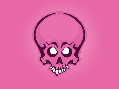 Skull sticker pink illustration logo pink skull sticker