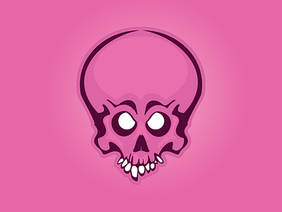 Skull sticker pink