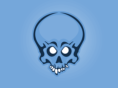 Skull sticker blue