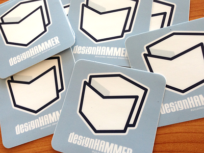 DesignHammer Stickers blue logo stickers