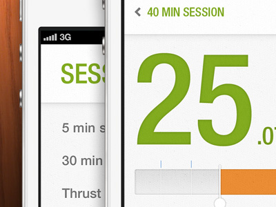 timer app green helvetica iphone ui